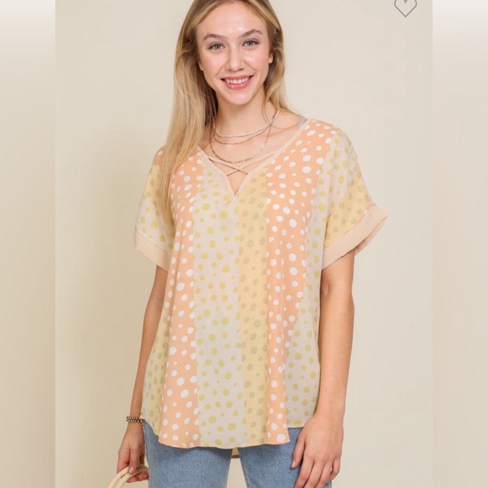 Front Criss Cross Chiffon Top
